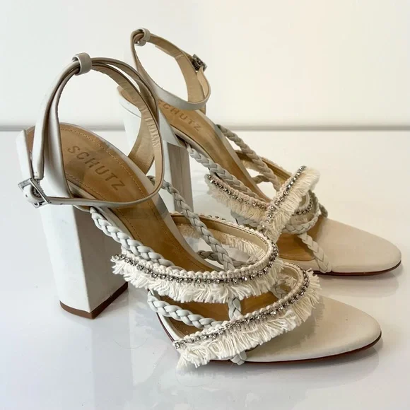 NEW SCHUTZ REVOLVE IVORY SANDALS - Picture 2 of 13